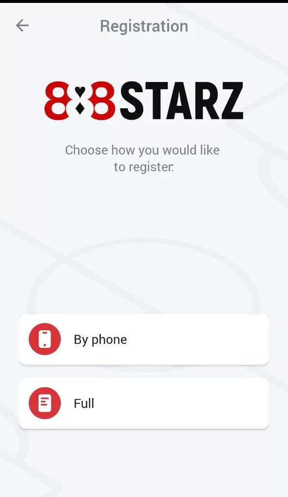 888starz App Screenshots registration
